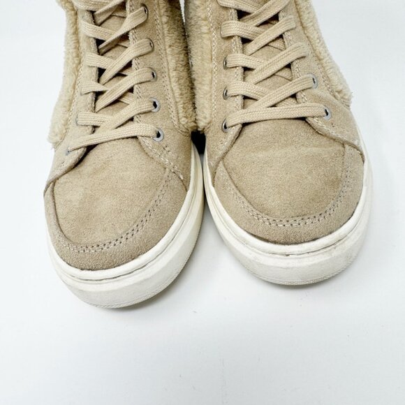 Marc Fisher Womens Tan Faux Suede Leather & Fur Lace Up Boot Size 8 - Picture 4 of 10